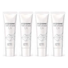 CEZANNE UV Tone Up Base | 4 Packs — 4 separate retail units shown on white background