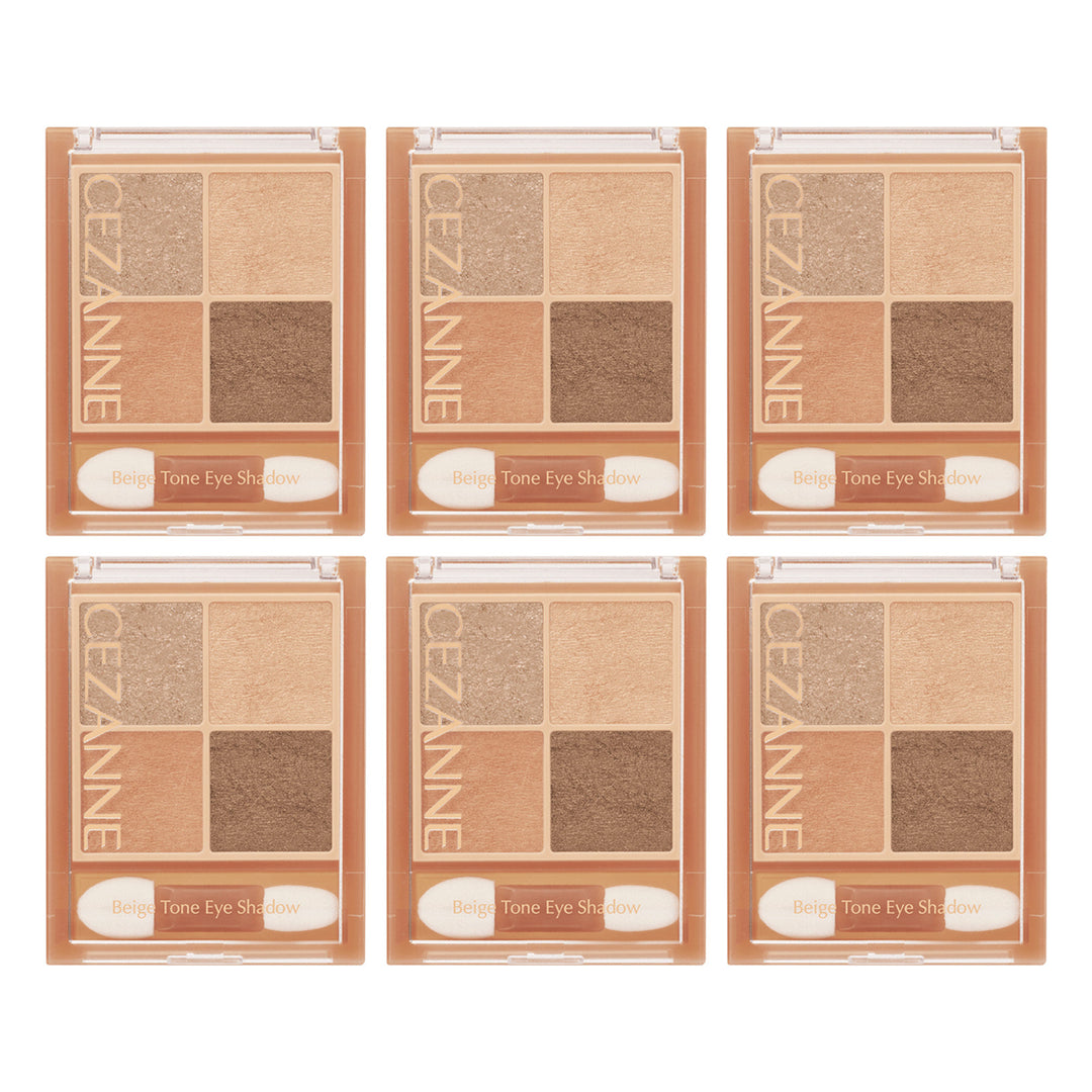 CEZANNE Beige Tone Eye Shadow | 6 Packs — 6 separate retail units shown on white background