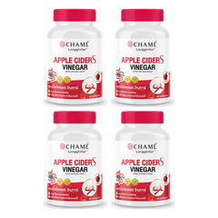 CHAMÉ Longgivitar Apple Cider Vinegar S — 30 Capsules | 4 Packs — 4 separate retail units shown on white background