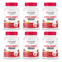 CHAMÉ Longgivitar Apple Cider Vinegar S — 30 Capsules | 6 Packs — 6 separate retail units shown on white background