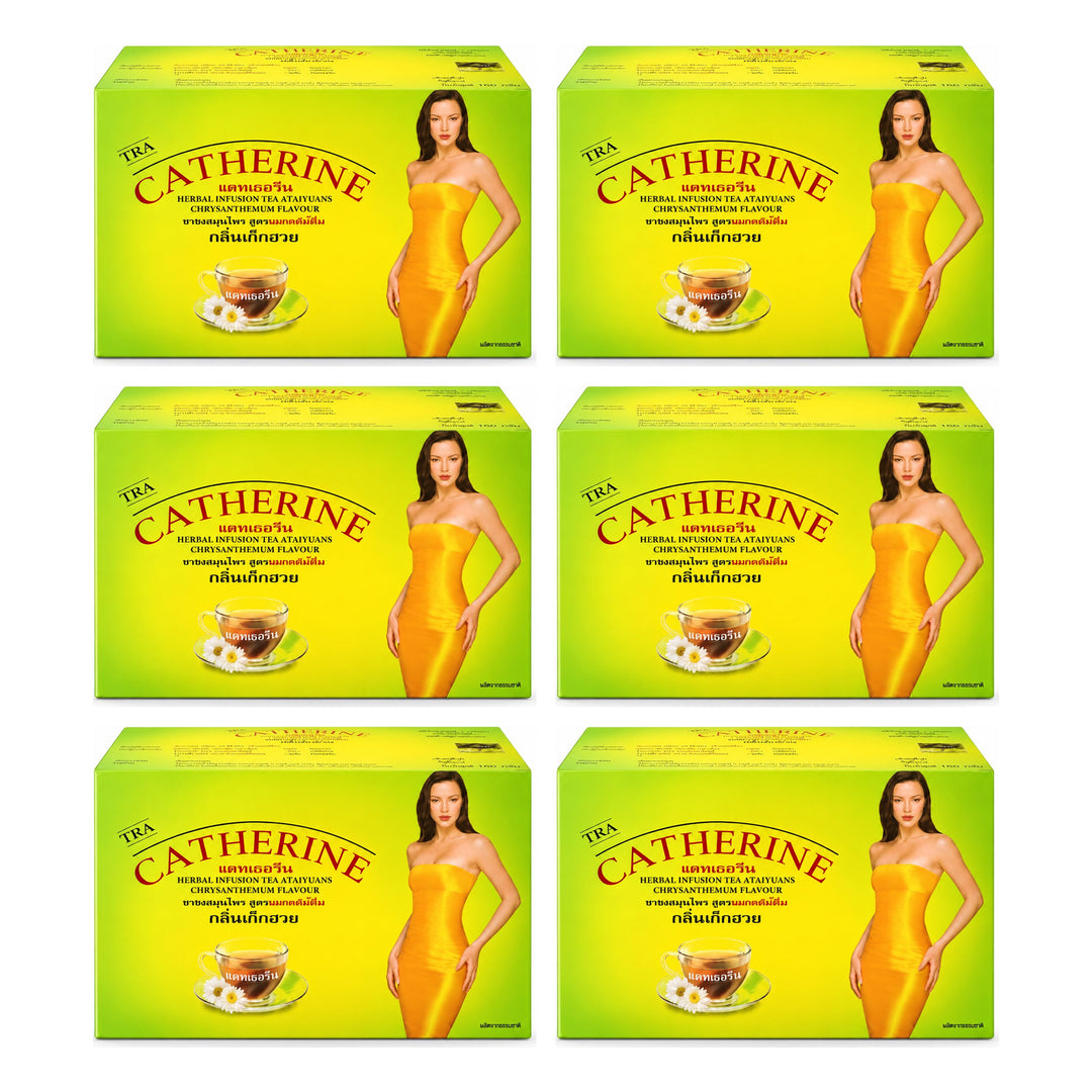 Catherine Chrysanthemum Herbal Infusion – 32 Tea Bags | 6 Packs — 6 separate retail units shown on white background