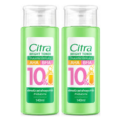Citra Bright Toner AHA BHA 10% 140 ml | 2 Packs — 2 separate retail units shown on white background