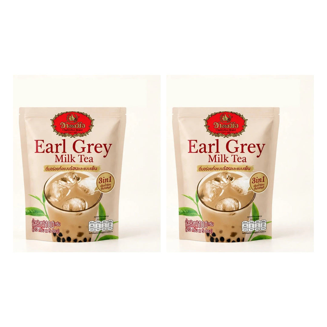 ChaTraMue Earl Grey Milk Tea 3-in-1 100 g | 2 Packs — 2 separate retail units shown on white background