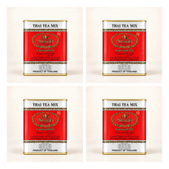 ChaTraMue Original Thai Tea Mix Tin — 50 Sachets | 4 Packs — 4 separate retail units shown on white background