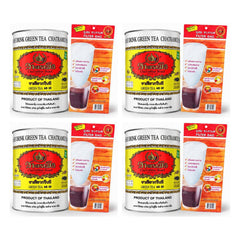 ChaTraMue Green Tea 220 g Tins with Filter | 4 Packs — 4 separate retail units shown on white background