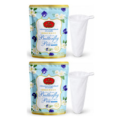 ChaTraMue Jasmine Butterfly Pea Tea 150 g with Filter | 2 Packs — 2 separate retail units shown on white background