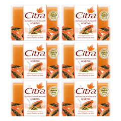 Citra Papaya Scrub Soap 110 g | 6 Packs — 6 separate retail units shown on white background
