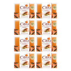 Citra Papaya Scrub Soap 110 g | 8 Packs — 8 separate retail units shown on white background