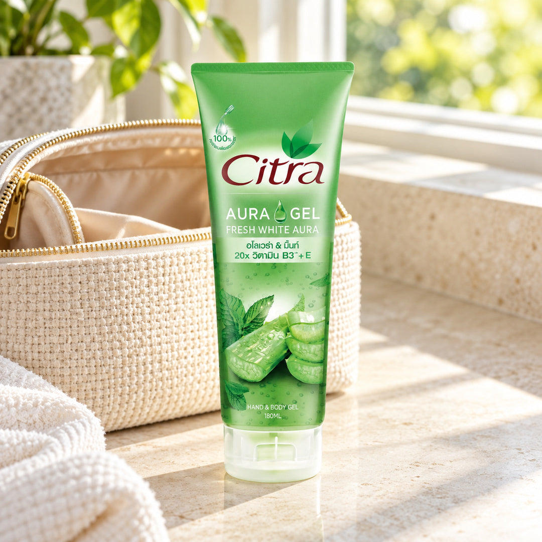 CITRA FRESH WHITE AURA GEL — illustrative setting, decorative props excluded