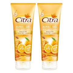 Citra Dewy White Aura Gel Yuzu & Honey 180 ml | 2 Packs — 2 separate retail units shown on white background