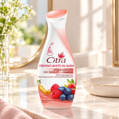 CITRA FIRMING WHITE UV AURA — illustrative setting, decorative props excluded