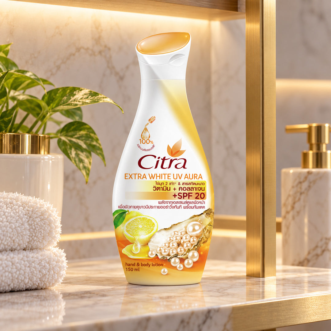 CITRA EXTRA WHITE UV AURA — illustrative setting, decorative props excluded