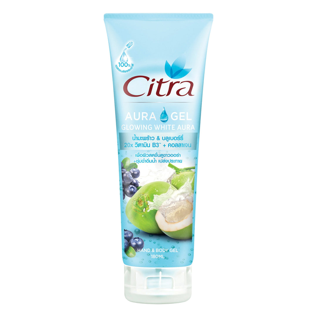 Citra Glowing White Aura Gel Coconut & Algae 180 ml | 1 Pack — 1 separate retail unit shown on white background