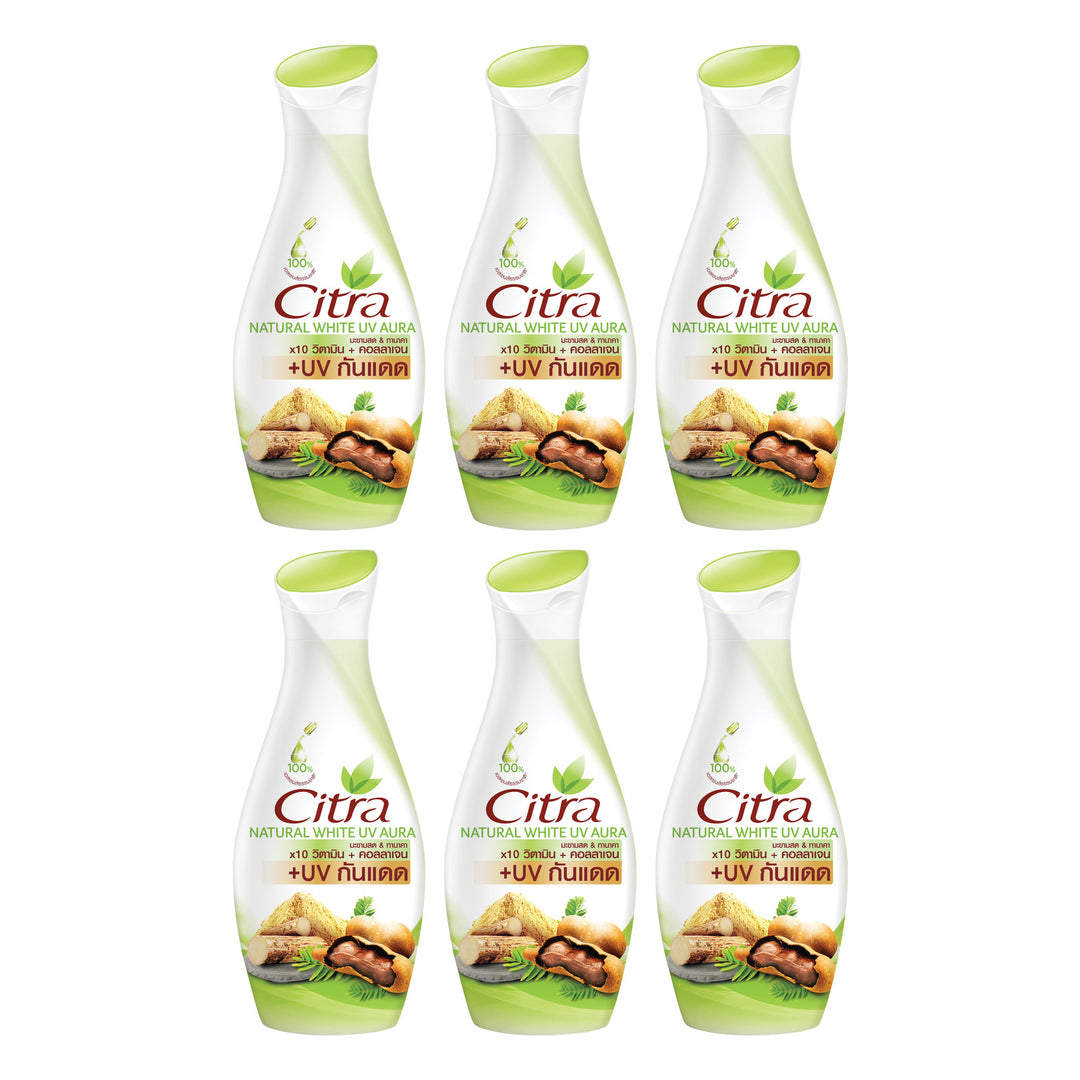 Citra Natural White UV Aura Lotion Tamarind & Thanaka 150 ml | 6 Packs — 6 separate retail units shown on white background