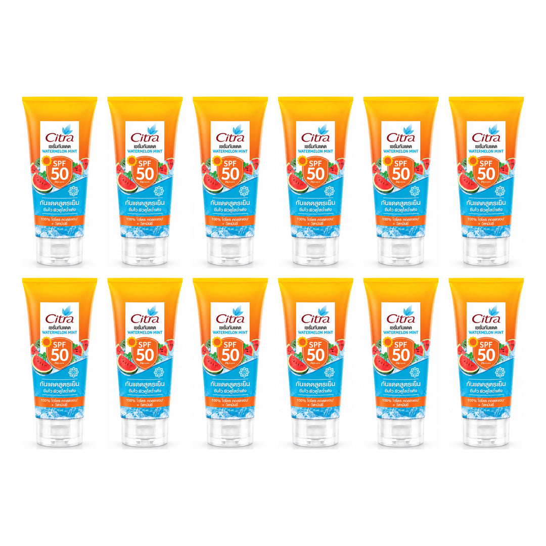 Citra Watermelon Mint Body Sun Serum SPF50 PA++++ 70 ml | 12 Packs — 12 separate retail units shown on white background