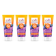 Citra Bright Baby Blueberry Body Sun Serum SPF50 PA++++ 170 ml | 4 Packs — 4 separate retail units shown on white background