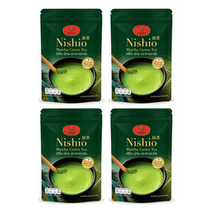 ChaTraMue Nishio Matcha Green Tea Powder 100 g | 4 Packs — 4 separate retail units shown on white background