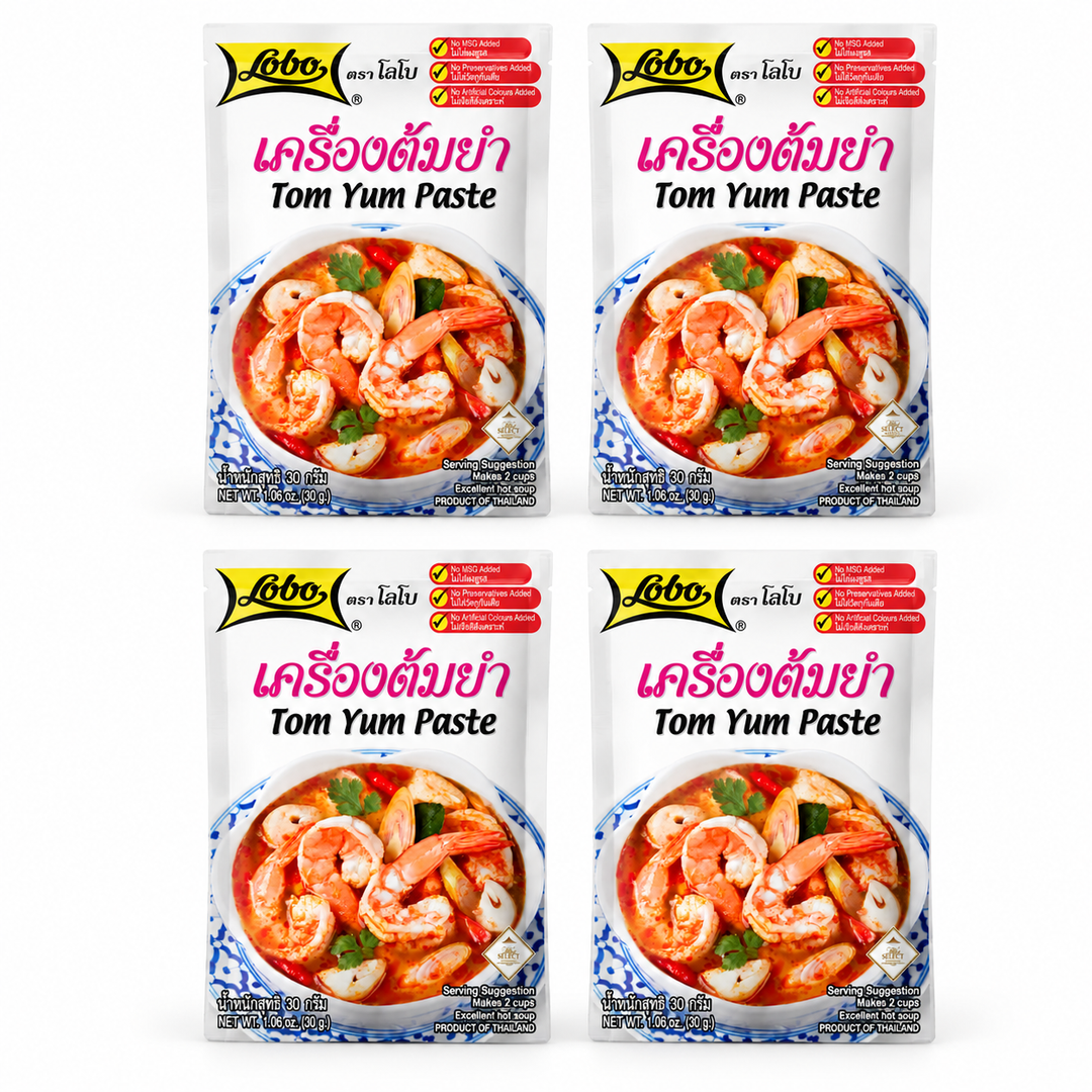 Lobo Tom Yum Paste 30g — Pack of 4 — exact sold quantity on white