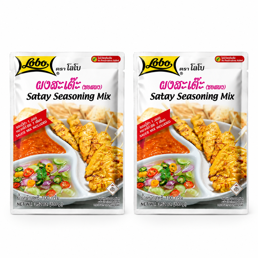 Lobo Satay Seasoning Mix 100g — Pack of 2 — exact sold quantity on white