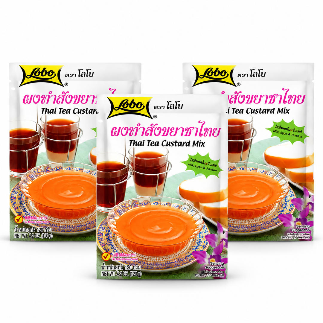 Lobo Thai Tea Custard Mix 120g — Pack of 3 — exact sold quantity on white