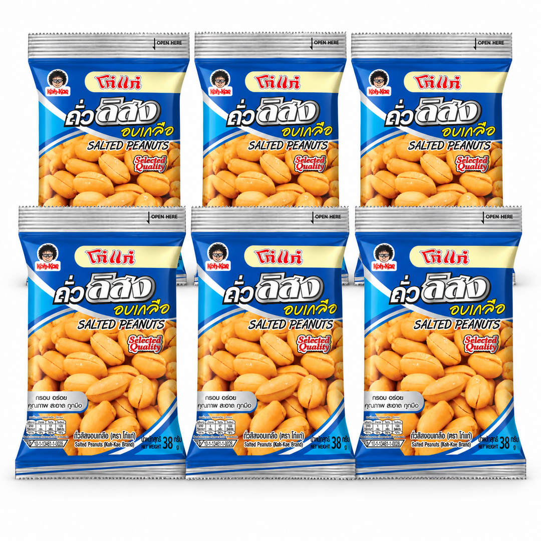 6 pouchs of 38 g on a white background