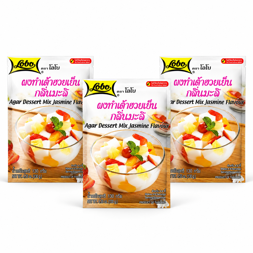 Lobo Agar Dessert Mix Jasmine Flavour 130g — Pack of 3 — exact sold quantity on white