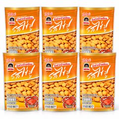 6 pouchs of 80 g on a white background