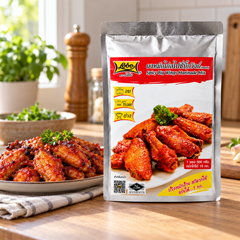 Lobo Spicy Big Wings Marinade Mix 500g — home kitchen serving suggestion