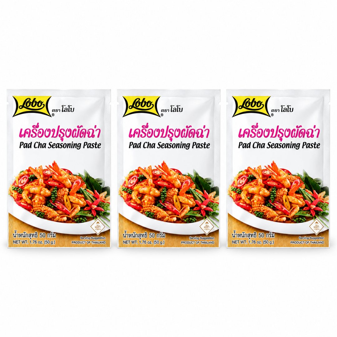 Lobo Pad Cha Seasoning Paste 50 g — Pack of 3 — exact sold quantity on white