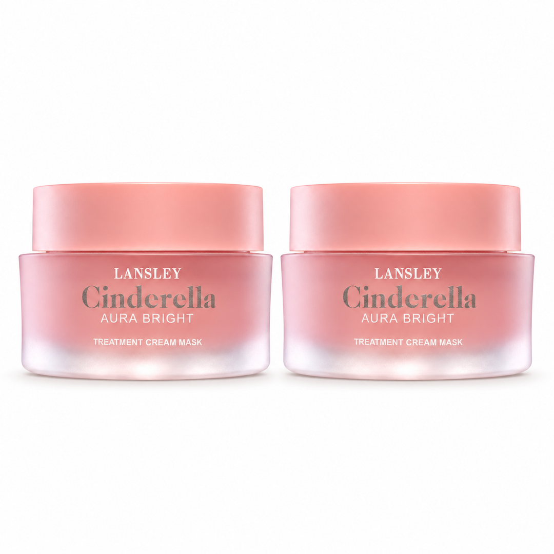 Lansley Cinderella Aura Bright Treatment Cream Mask 50 g — Pack of 2 — exact sold quantity on white