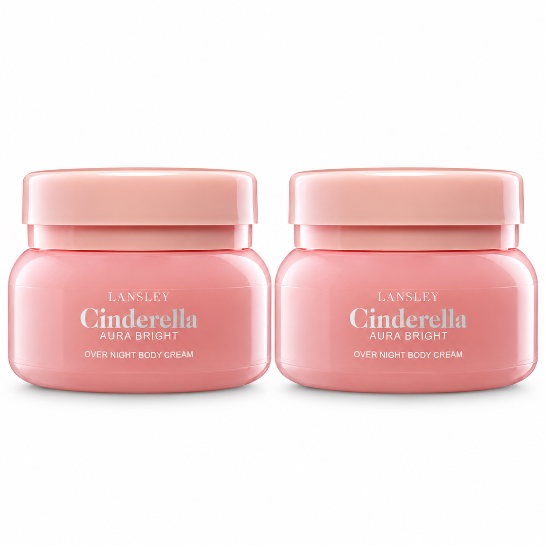 Lansley Cinderella Aura Bright Overnight Body Cream 125 g — Pack of 2 — exact sold quantity on white