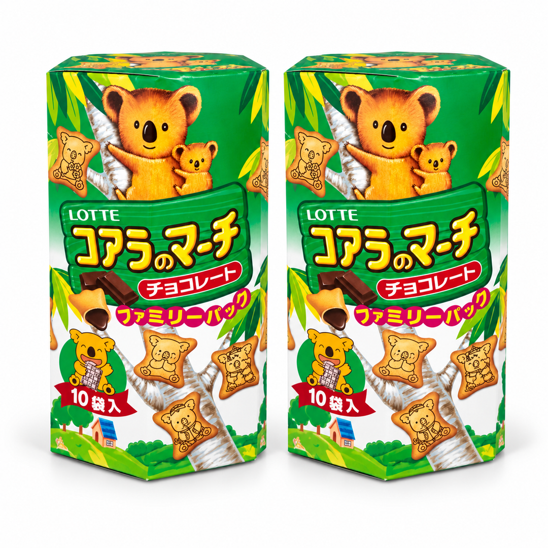 Lotte Koala's March Chocolate Family Pack — 10 Sachets — Pack of 2 — exact sold quantity on white