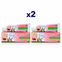 2 × 30 g Rasyan Herbal Clove Toothpaste with Aloe Vera & Guava Leaf – exact pack quantity on white