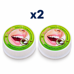 2 × 25 g Rasyan Herbal Clove Toothpaste with Coconut – exact pack quantity on white