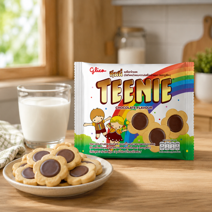 Glico Teenie Chocolate biscuits with milk