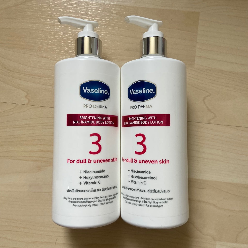 Vaseline ProDerma Derma Brightening Body Lotion with Niacinamide, number 3  – 2 Pack (250ml Eac