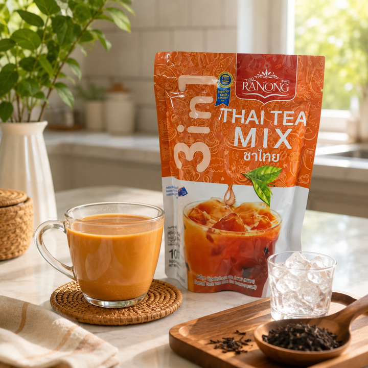 Ranong Thai Tea Mix café-style serving