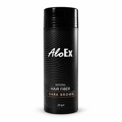 AloEx Natural Hair Fiber Dark Brown 25g – 1, 2 or 4 Bottles — product on white