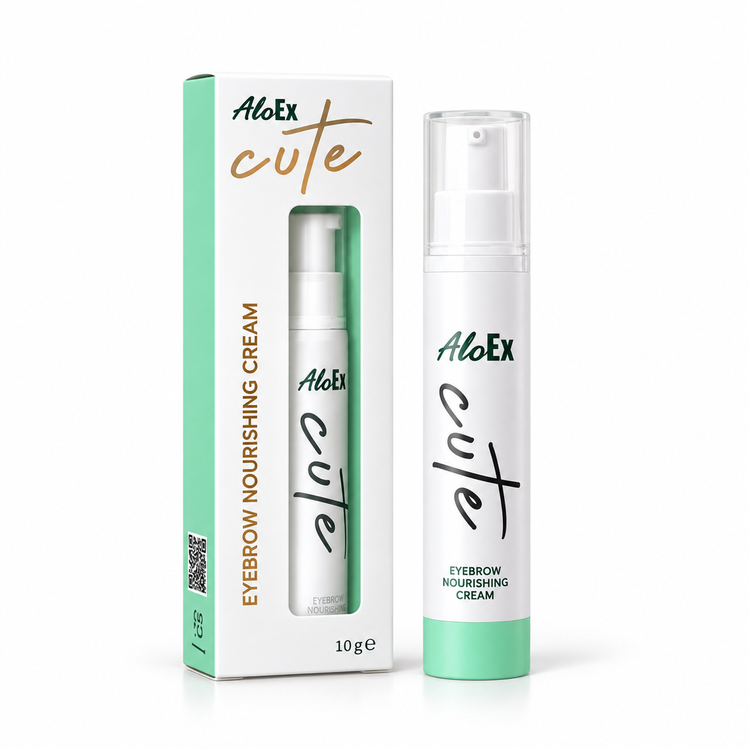 AloEx Cute Eyebrow Nourishing Cream 10g on white