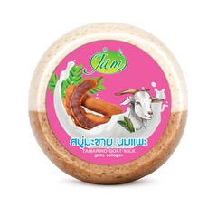 Official JAM 160 g round soap on white background
