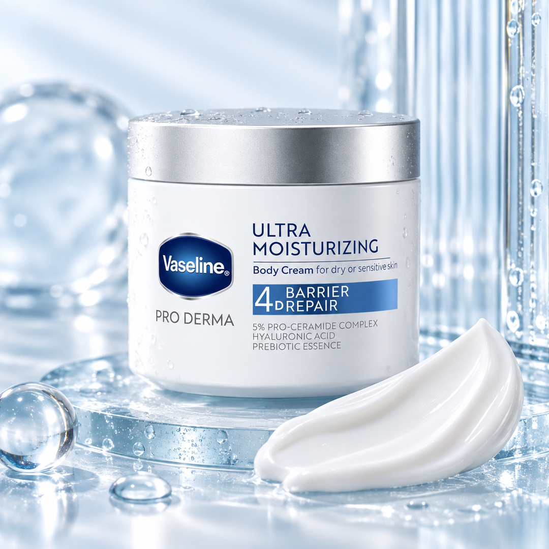 Vaseline Pro Derma Ultra Moisturizing 4D Barrier Repair texture