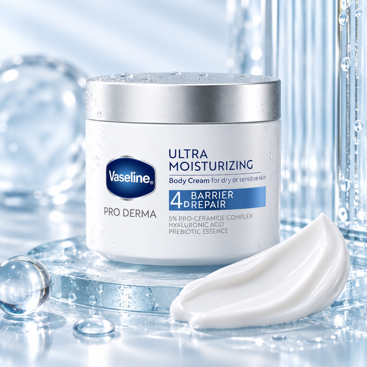Vaseline Pro Derma Ultra Moisturizing 4D Barrier Repair texture