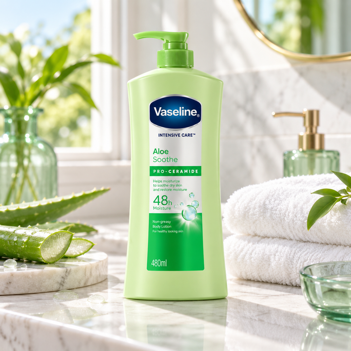 Vaseline Aloe Soothe body lotion lifestyle