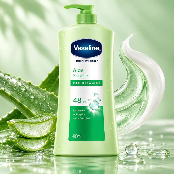 Vaseline Aloe Soothe gel and lotion texture