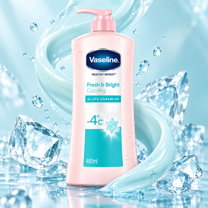 Vaseline Fresh and Bright Cooling lotion texture