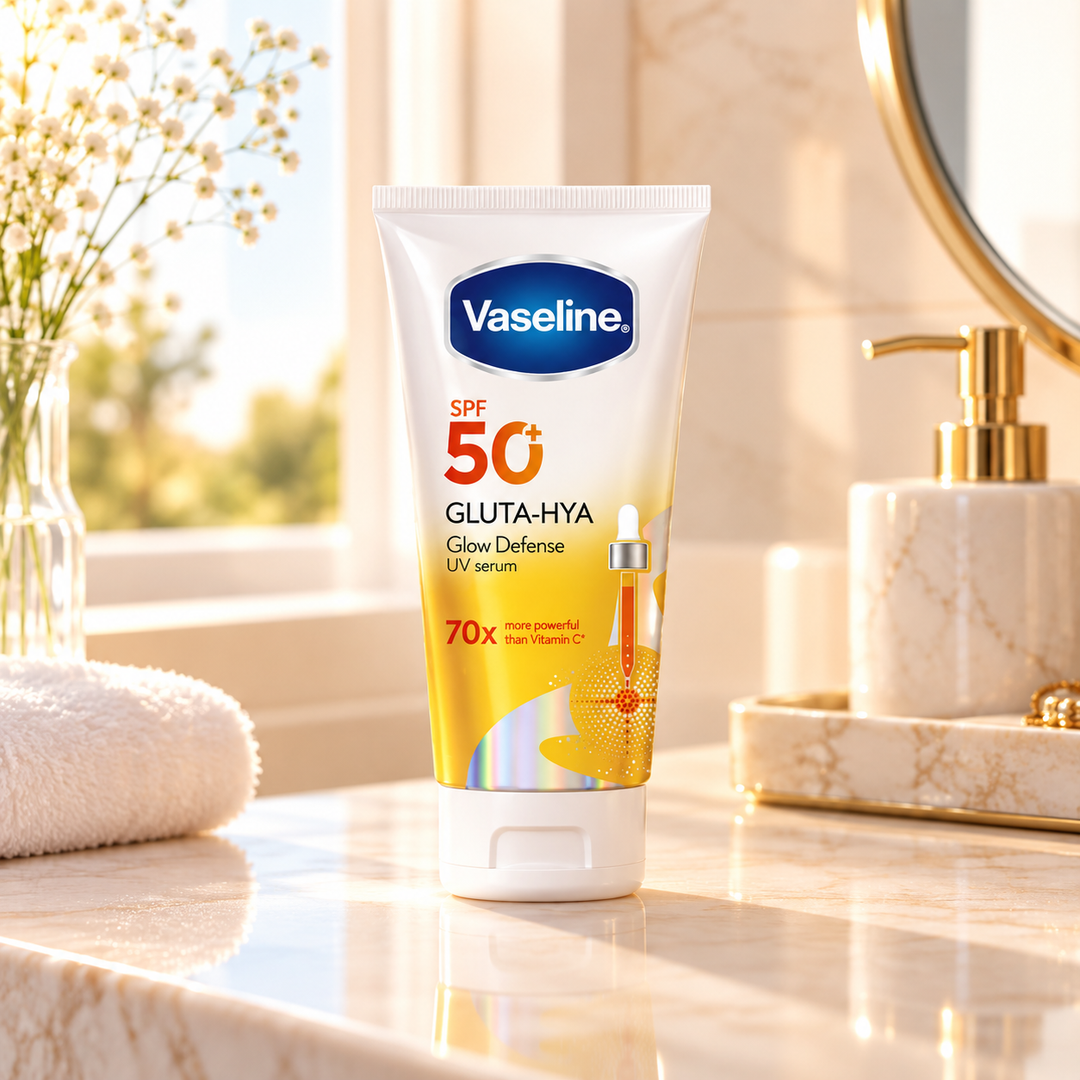 Vaseline Gluta-Hya Glow Defense UV Serum lifestyle