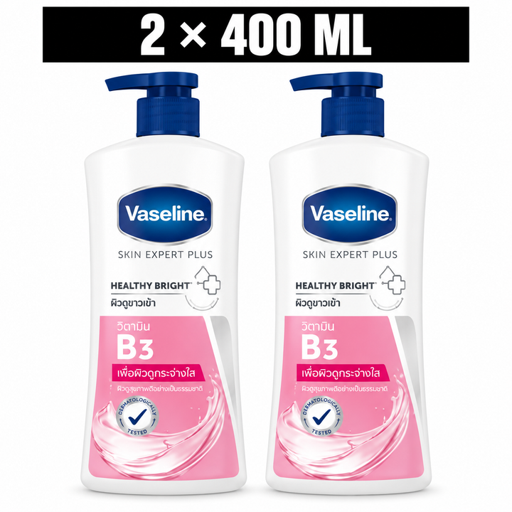 Vaseline Healthy Bright B3 body wash pack of 2, 400 ml each