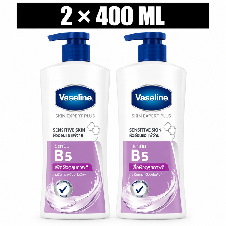 Vaseline Sensitive Skin B5 body wash pack of 2, 400 ml each