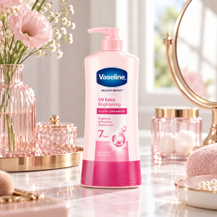 Vaseline UV Extra Brightening body lotion lifestyle