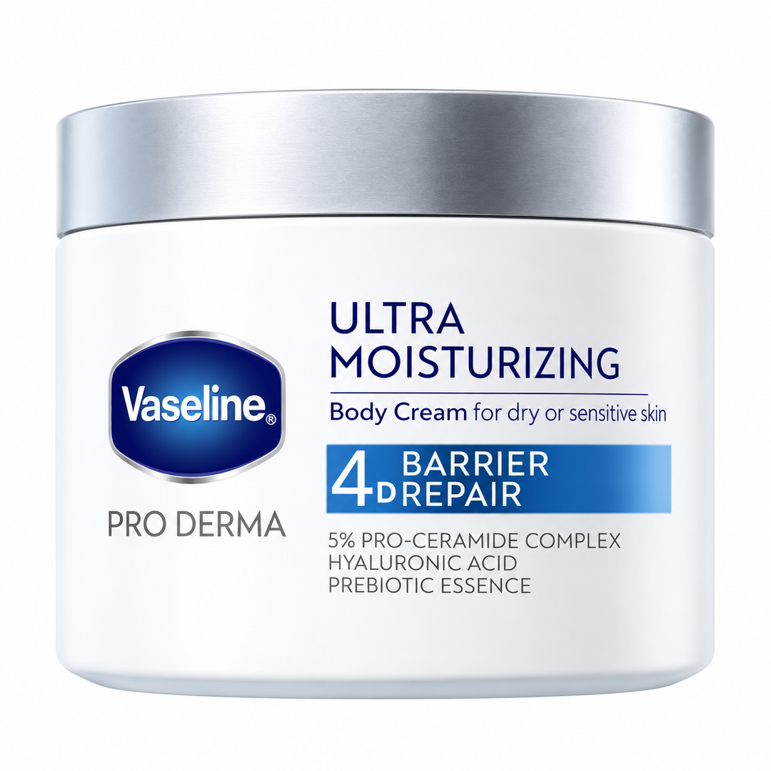Vaseline Pro Derma Ultra Moisturizing Body Cream 4D Barrier Repair 360 g - product on white background